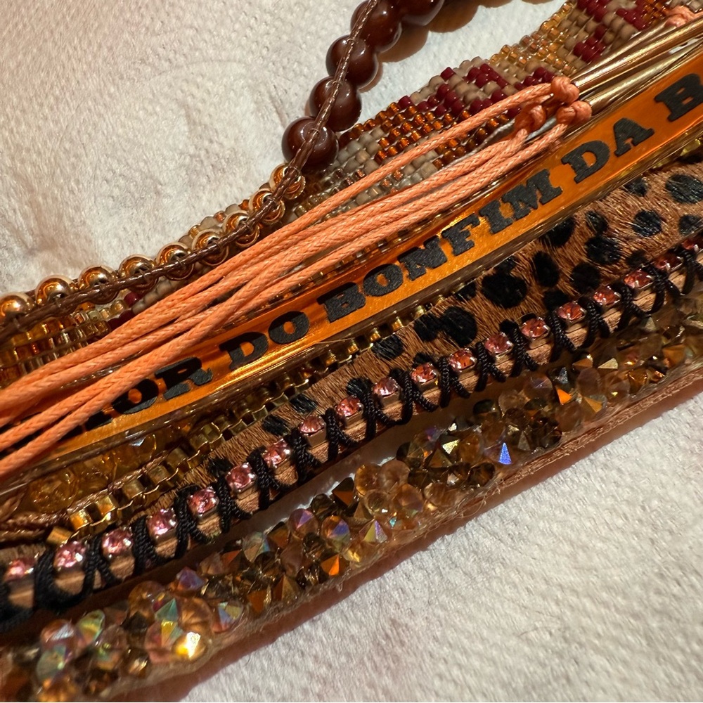 Hipenema BOHO Multi-Strand Orange and Brown Beaded Bracelet